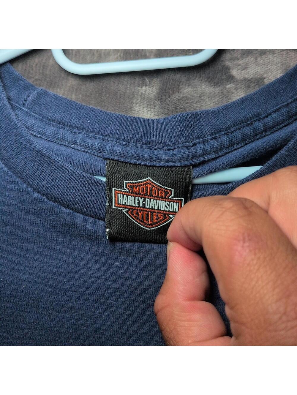 Harley Davidson Honolulu Shirt Mens Medium Blue Hawaii Cycle City Graphic Tee - Picture 7 of 8